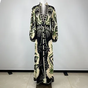 NWOT Farm Rio Mystic Scarf Floral Long Sleeve V Neck Maxi Dress Size XS thumbnail 2