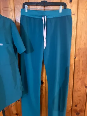 Figs Women's Teal Scrub Top set size medium thumbnail 3