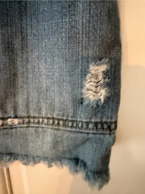 Vintage Abercrombie & Fitch Light Wash Distressed Denim Mini Skirt Size 6 thumbnail 2