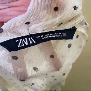 Zara White Black Polka Dot Ruffle Wrap Romper Size M thumbnail 4