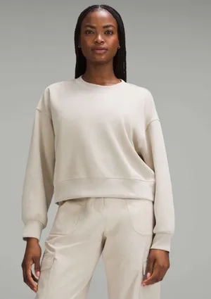 Lululemon Softstreme Perfectly Oversized Cropped Crew Mojave Tan Cream 8 Lounge thumbnail 1