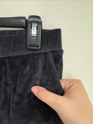 Z Supply Black Mid-Rise Velour Joggers size M flaw no drawstrings thumbnail 5
