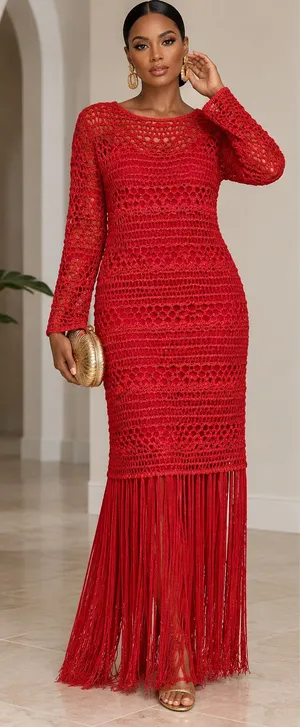 Zara Crochet & Fringe Maxi Dress — Size Medium | Blogger Favorite ❤️ thumbnail 1