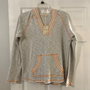 Hem & Thread Anthology Hoodie type too long sleeves silver and orange see photo thumbnail 1