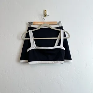 Reformation | Adelina Ecomove Athletic Two-Piece Set in Black & White size Small thumbnail 5