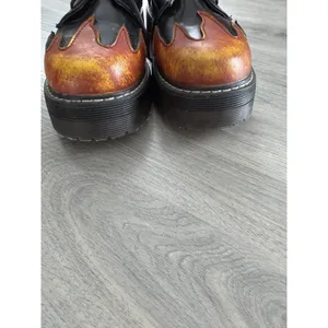 VTG 90's Y2K Womens Black Flame Oxford Platform Shoes Punk Goth Chunky Size 7.5 thumbnail 8