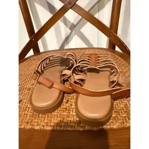 Nordstrom Rack tan vegan leather gladiator style sandals 6.5 thumbnail 5