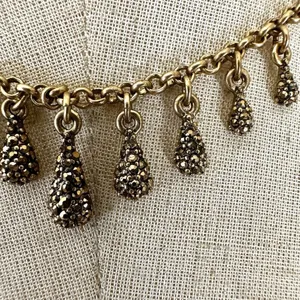 Gold tone multiple teardrop necklace Gold thumbnail 2