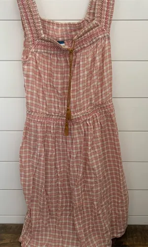 Old Navy‎ Women's Pink Gingham Sleeveless Knee Length Dress Size S thumbnail 1