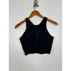 Athleta Conscious Crop Tank Top Black High Neck Racerback Built-in‎ Bra Small thumbnail 2