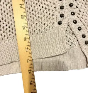 Rock and Republic Cream Studded Sweater Size L thumbnail 8