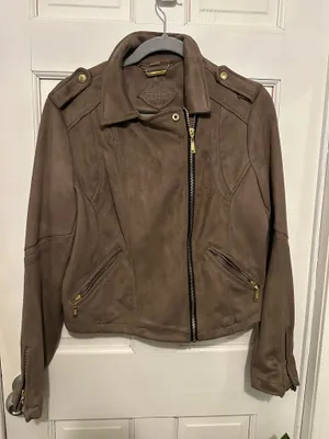 Faux Suede Jacket Brown Size L thumbnail 1