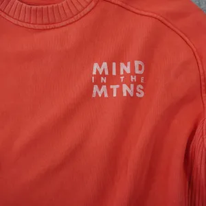 Aerie Mind In The Mtns Crewneck Sweatshirt Coral Orange Ribbed Pullover Womens M thumbnail 3