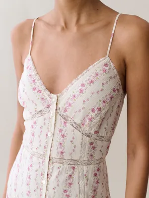 NWT Few Moda Jacey Cotton Dress size 10 Sorella floral midi lace heirloom bloom thumbnail 2