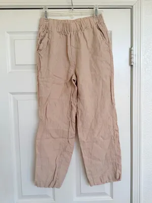 Quince 100% Linen Relaxed Pants in Beige Size XS thumbnail 2