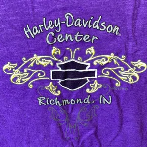 Harley-Davidson Biker V‎ Neck Tee Purple Small thumbnail 4