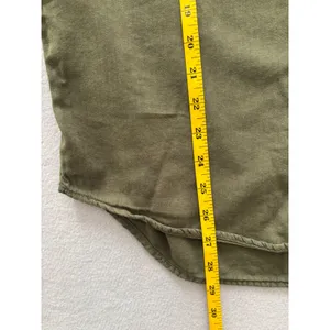 Lucky Brand Utility Shirt Size Medium Olive Green Snap Front Cotton Twill Top thumbnail 9
