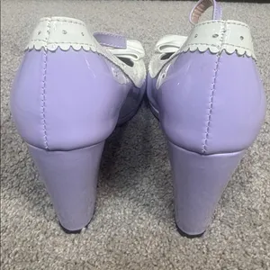 Women’s Purple Chunky Heel Mary Jane Pumps Cute Bow Round Toe Size 8 NEW thumbnail 8