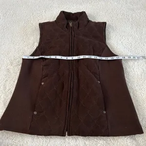 Womens Small Brown Vest Suede Soft Preppy Granola Girl Tomato Gorpcore thumbnail 3