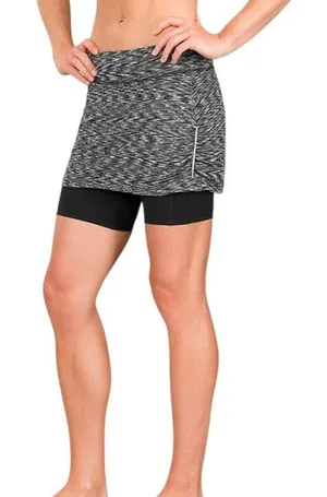 Athleta Contender 2 in 1‎ Skort Womens S Black Space Dye Running Trail Athletic thumbnail 1