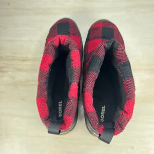Sorel Out N About Puffy Waterproof Boots Red Black Buffalo Plaid Womens 8 NL2694 thumbnail 5