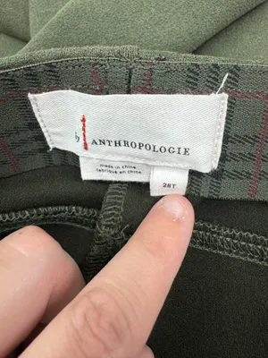 Anthropologie Army Green Faux Suede Legging Pants Size 28 Tall thumbnail 4