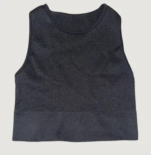 Gilly Hicks Seamless Ribbed Racerback Active Crop Top Black Womens M thumbnail 1