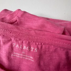 Talbots Floral Embroidered Pink Slub Cotton‎ Tee Size XL Preppy Stretch Colorful thumbnail 7