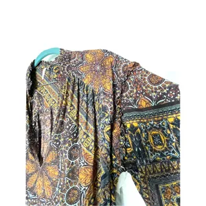 Free People Little Runaway Medallion Print Top Blouse Size Small Keyhole Neck thumbnail 9