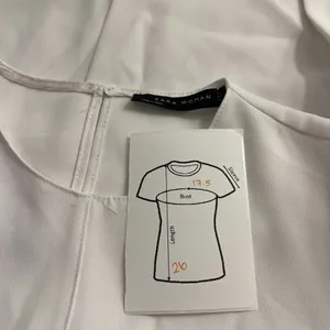Zara Woman White Tie Waist Asymmetrical Lagenlook Blouse Women's Size XS thumbnail 2
