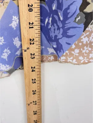 Jonathan Martin Studio Y2K Floral Patchwork Bell Sleeve Blouse Blue Tan Size S thumbnail 9