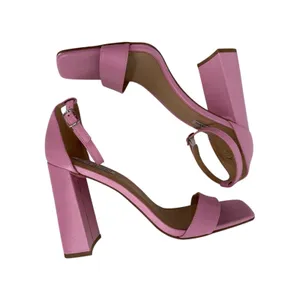 Steve Madden Tiaa Pink Leather Block Heel Square Toe Ankle Strap Sandals Sz‎ 10M thumbnail 8