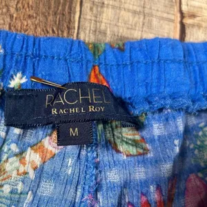 Rachel Roy Tropical Crinkle Medium Beach Wide Leg Pants Vacation Resortwear thumbnail 6