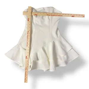Selfie Leslie White Candy Strapless Layered Ruffle Hem Romper Size XS Party thumbnail 3