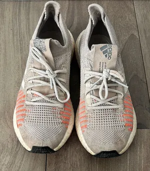 Adidas Boosted Beige and Coral Knit Sneakers thumbnail 1