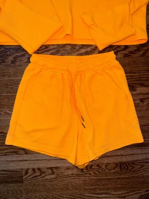 Waffle knit orange set thumbnail 2
