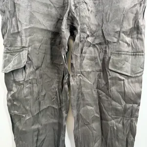 Anthropologie Shimmer Cargo Jogger Pants Womens Small Green Metallic Utility thumbnail 3