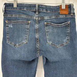 Zara Basic Z1975 Denim Women Blue Embroidered Rose Skinny Jeans Boho Size 4‎ thumbnail 5