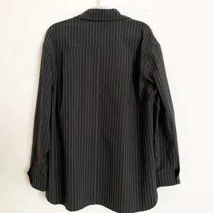 Alo Yoga Pinstripe Daylight Button Down Long Sleeve Black/Titanium L thumbnail 4