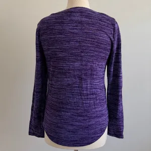 Juicy Couture Sweater Sz L Purple Dye Cutout‎ Lightweight Long Sleeve Top thumbnail 2