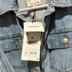 Zara denim mini sleeveless dress NWT thumbnail 4