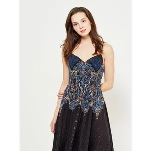 Free People Be My Baby Maxi Dress In‎ Black and Blue thumbnail 3