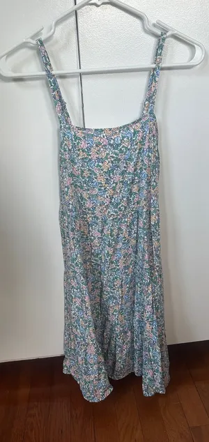 Old Navy Floral Spaghetti-Strap Dress in Mint and Pink thumbnail 1
