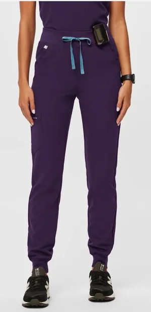 FIGS women's Purple Jam High Waisted Zamora - Petite Jogger Scrub Pant thumbnail 1