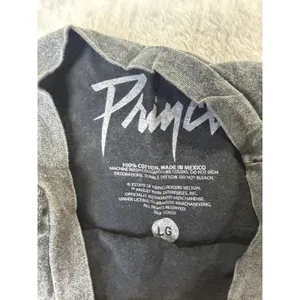 Prince Purple Rain Graphic Tank Top Washed Black Mineral Wash High Low LG NEW thumbnail 5