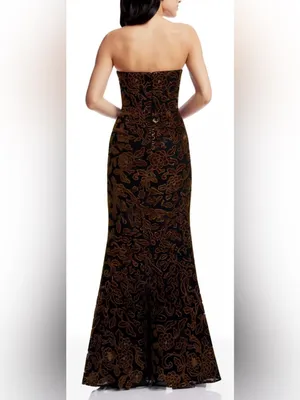 NEW Dress The Population Fernanda Sleeveless mocha & black Gown Sz XL thumbnail 3