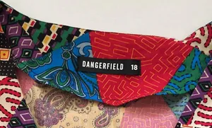 Dangerfield x ModCloth patchwork multi button front viscose dress, size 14 XL thumbnail 11