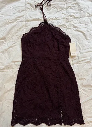 Tobi Lace Halter Mini Dress thumbnail 2
