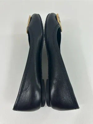 Tory Burch Black and Gold Reva Ballet Flats Size 6.5 M thumbnail 3