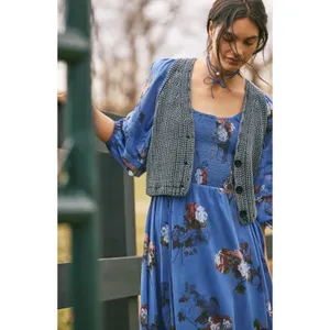 Free People Bohemian Witchy Fairy Morning Glory Maxi Dress Bluebell Size Large thumbnail 4